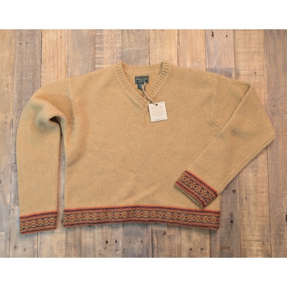 Abercrombie & Fitch Sweaters - VTG Abercrombie & Fitch Bavarian V Neck Sweater Womens M Shetland Wool Knit NWT